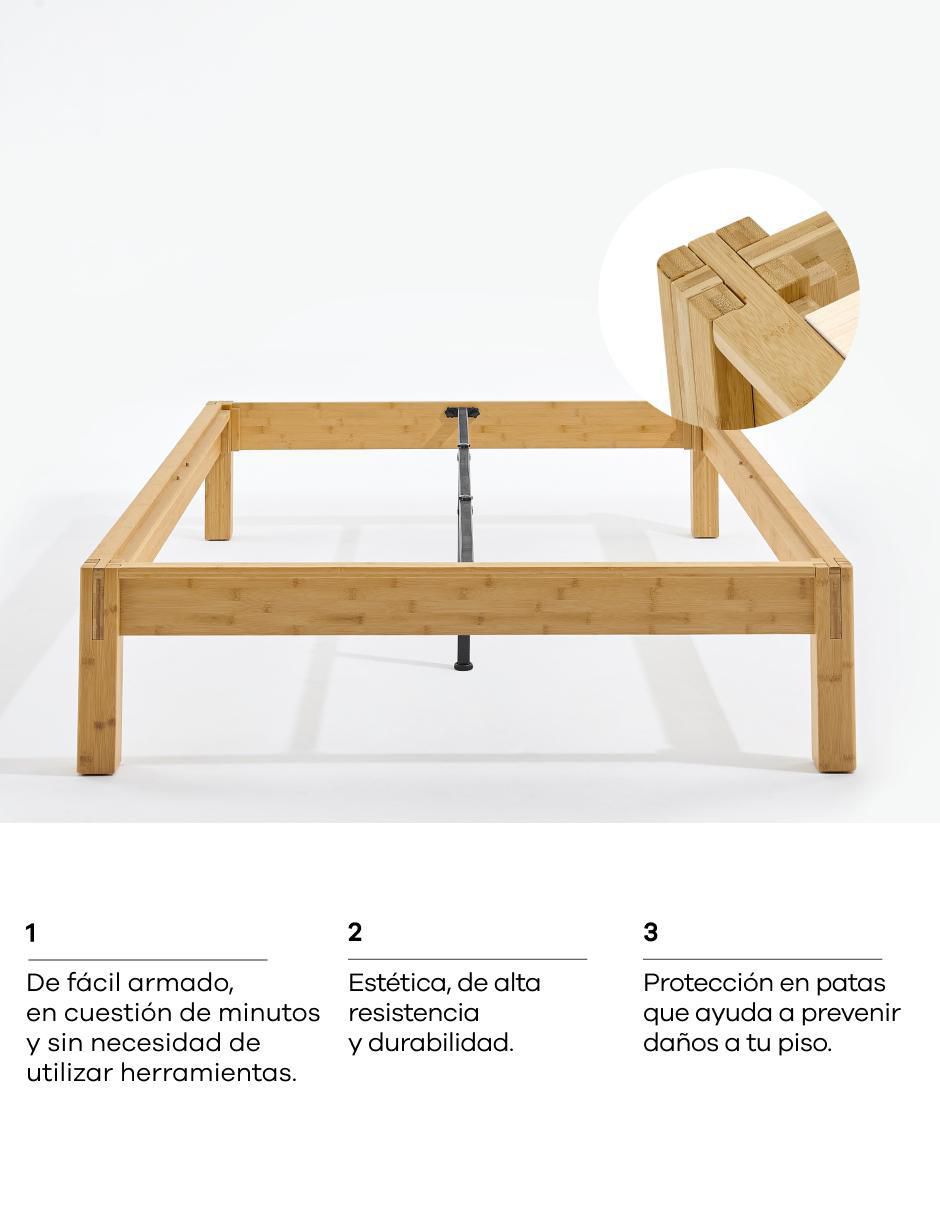 Base para cama de madera roble 3