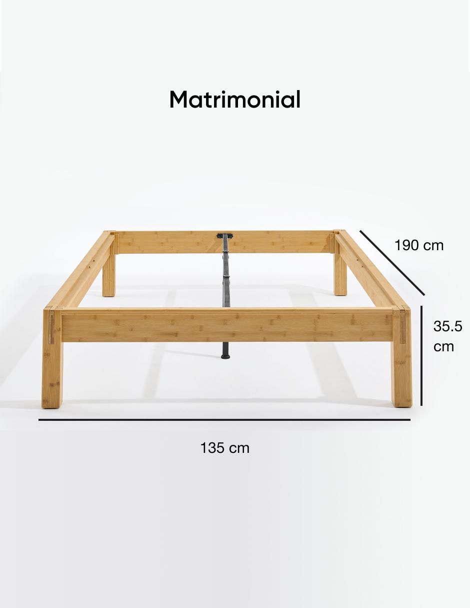 Base para cama de madera roble 2