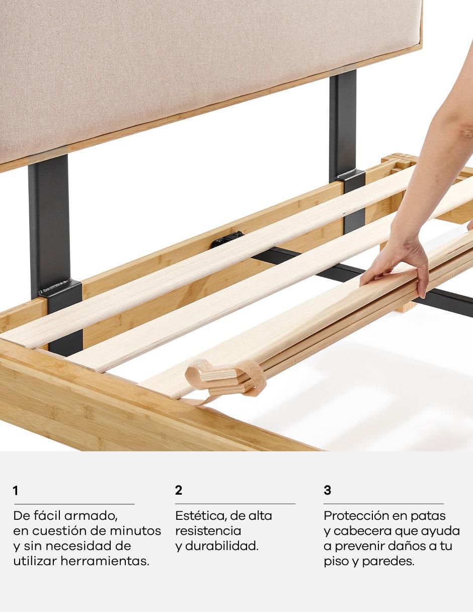 Base para cama Mix & Match de madera roble 3