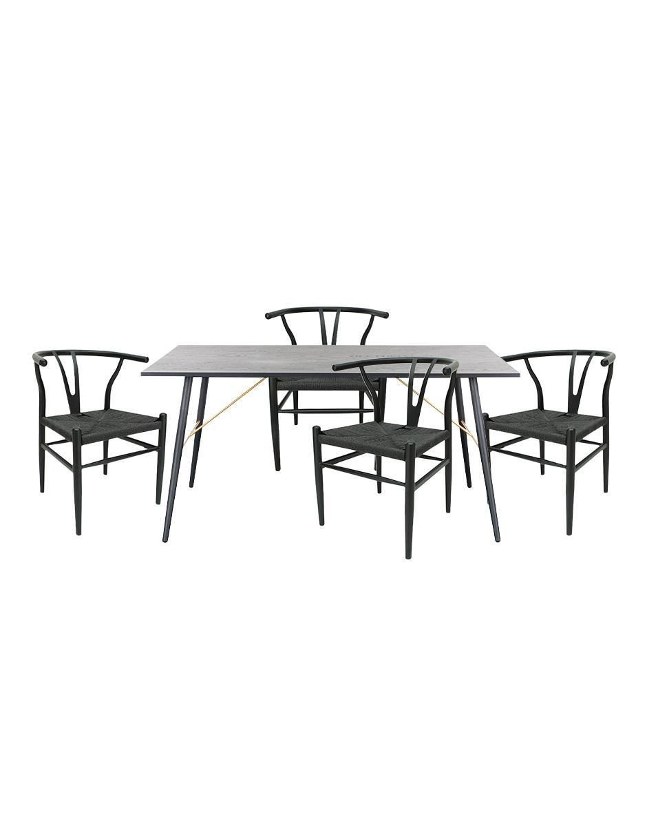 "comedor" mundo in luxo negro "para" 4 personas