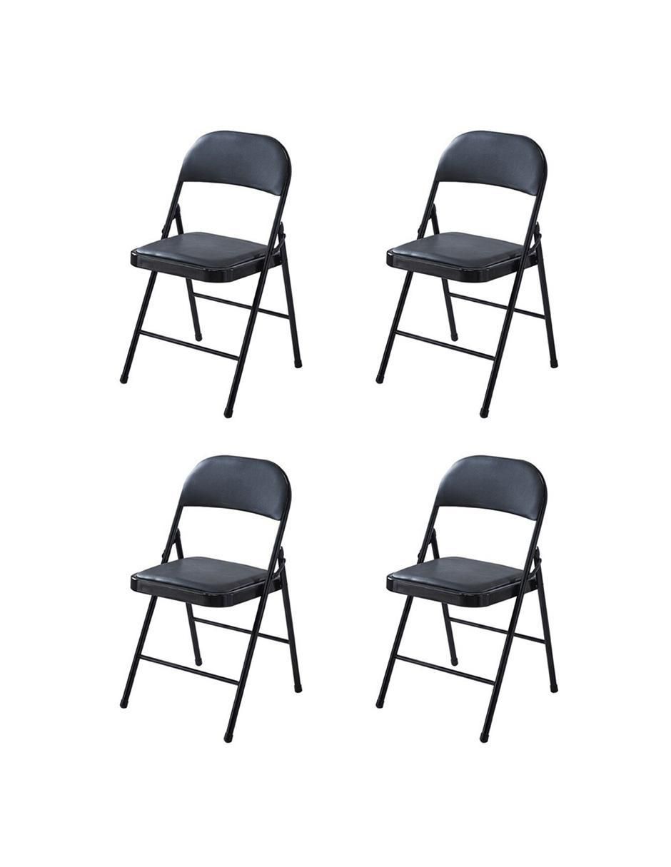 Silla plegable 4 piezas de acero y vinipiel 1