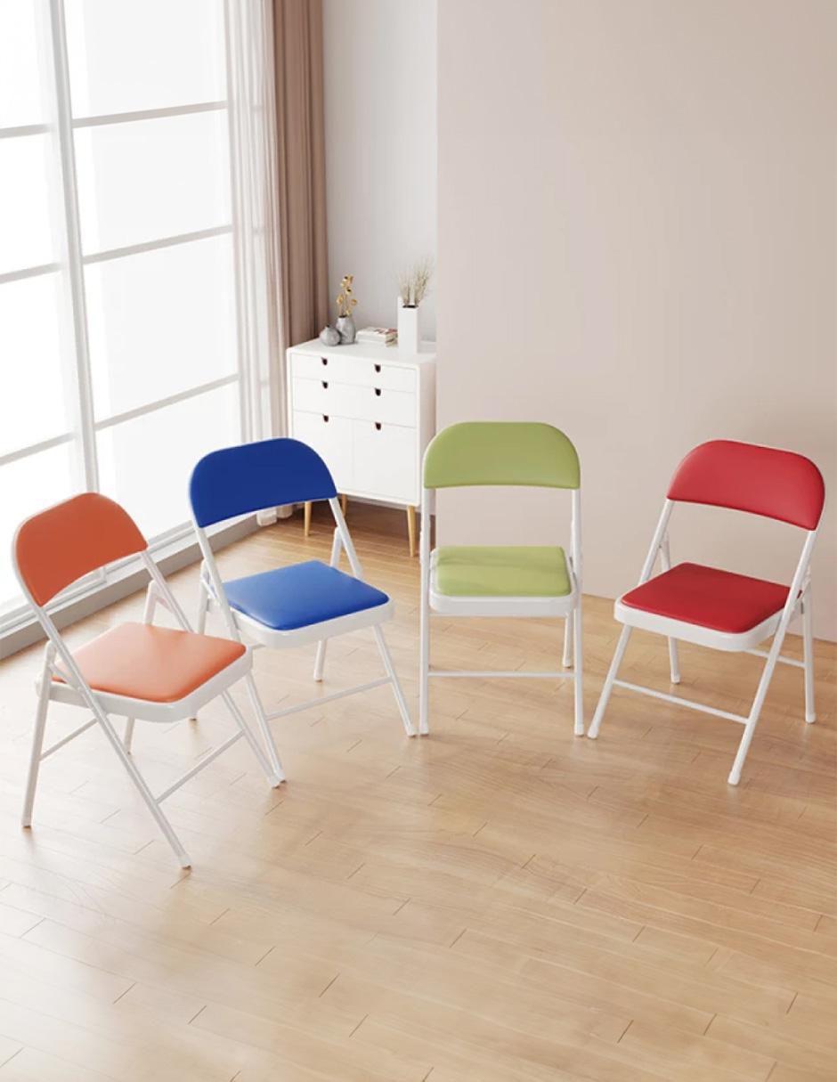 Silla plegable 4 piezas de acero y vinipiel 4