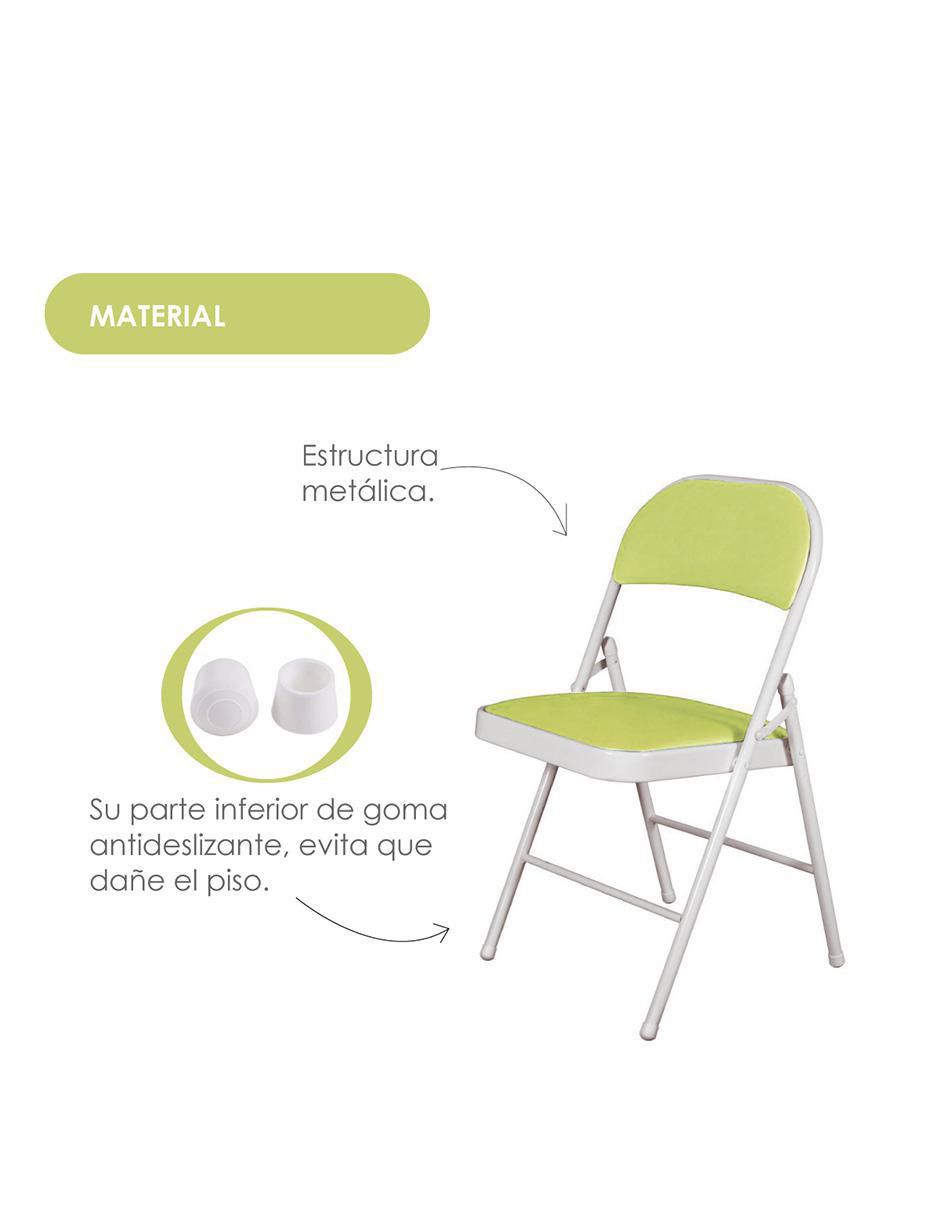 Silla plegable 4 piezas de acero y vinipiel 6