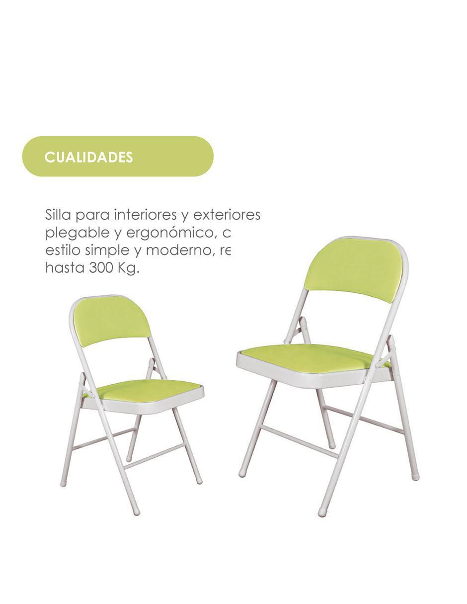 Silla plegable 4 piezas de acero y vinipiel 7