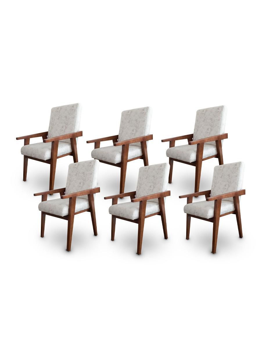 Juego de sillas 6 piezas de madera pino