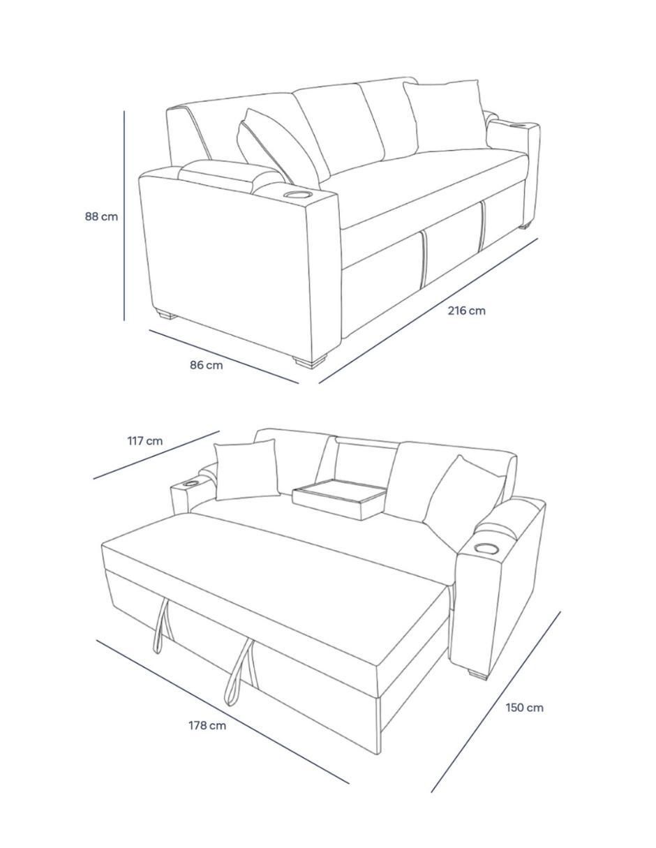 Sofá cama armable Milán 8