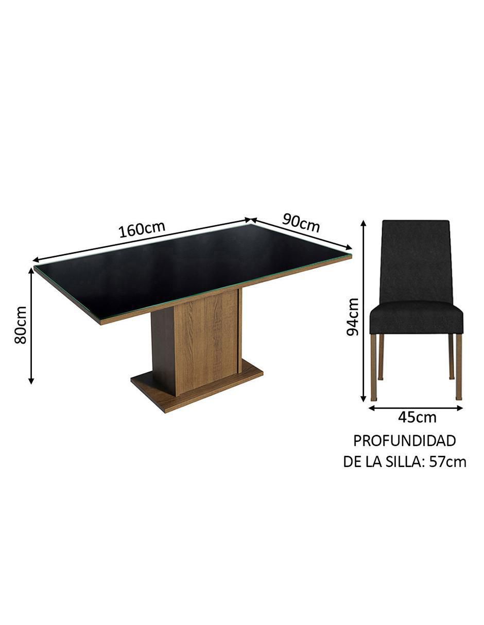Comedor Avril para 4 personas de cristal 8