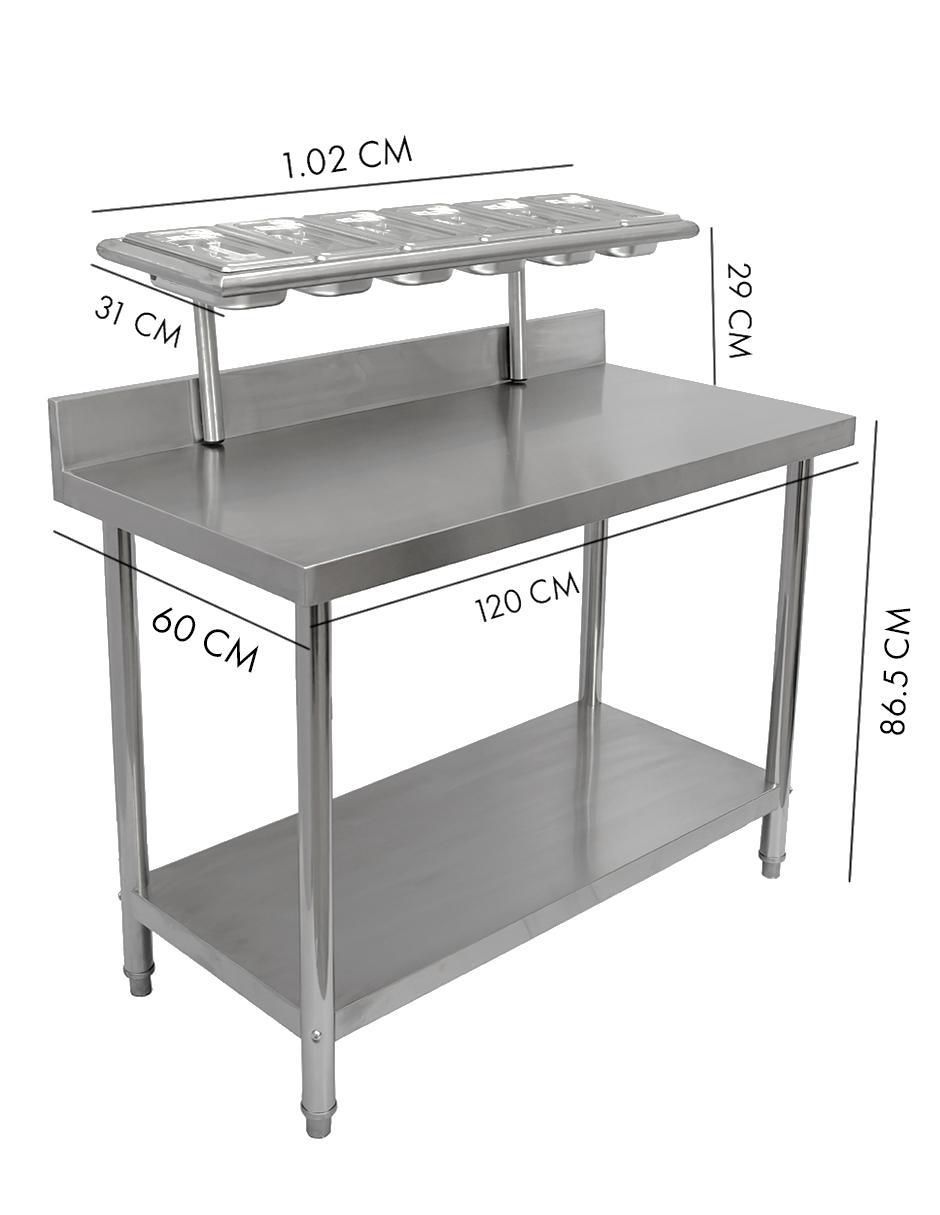 Mesa auxiliar cocina de acero inoxidable 8