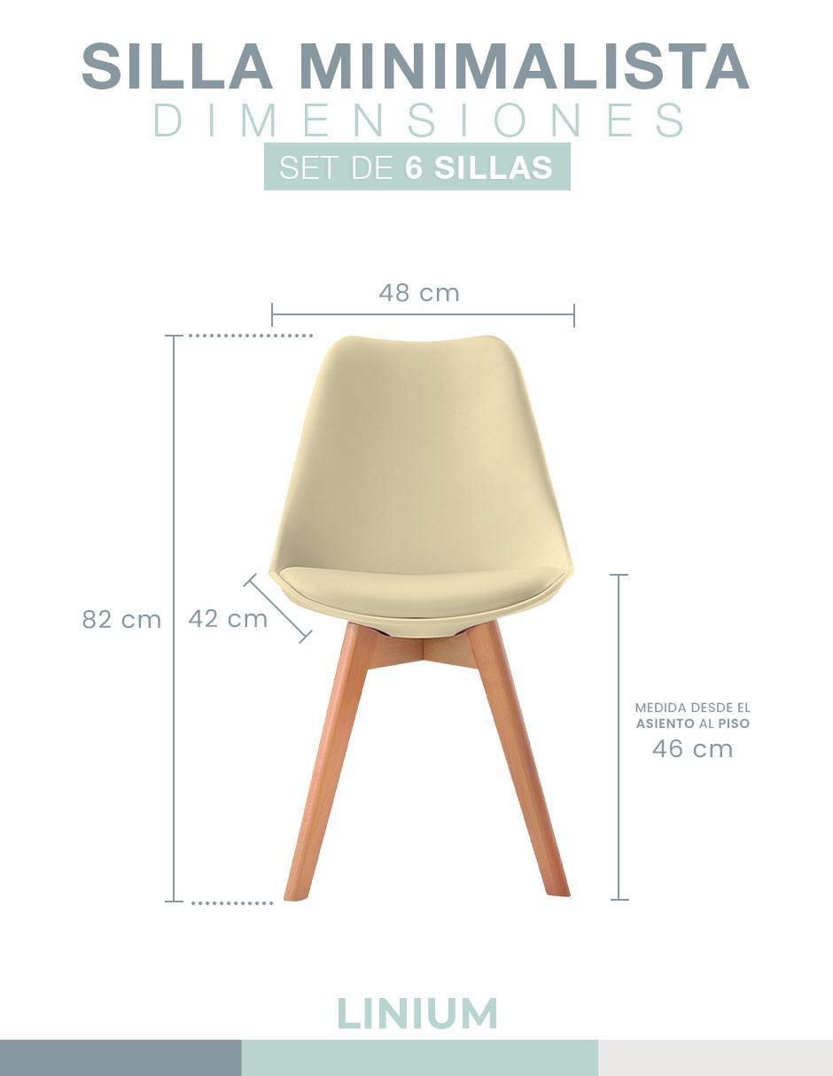 Silla 6 piezas de plástico 8
