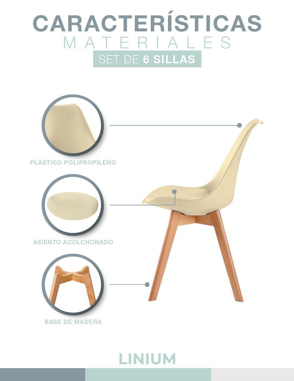 Silla 6 piezas de plástico 3
