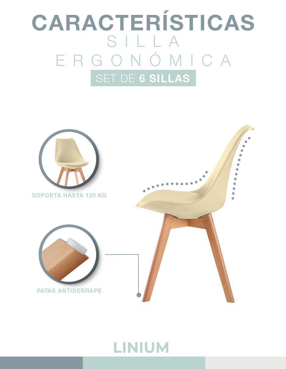 Silla 6 piezas de plástico 5