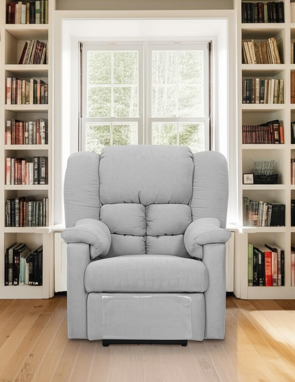 RECLINABLE BELUCCI TELA, GRIS CLARO