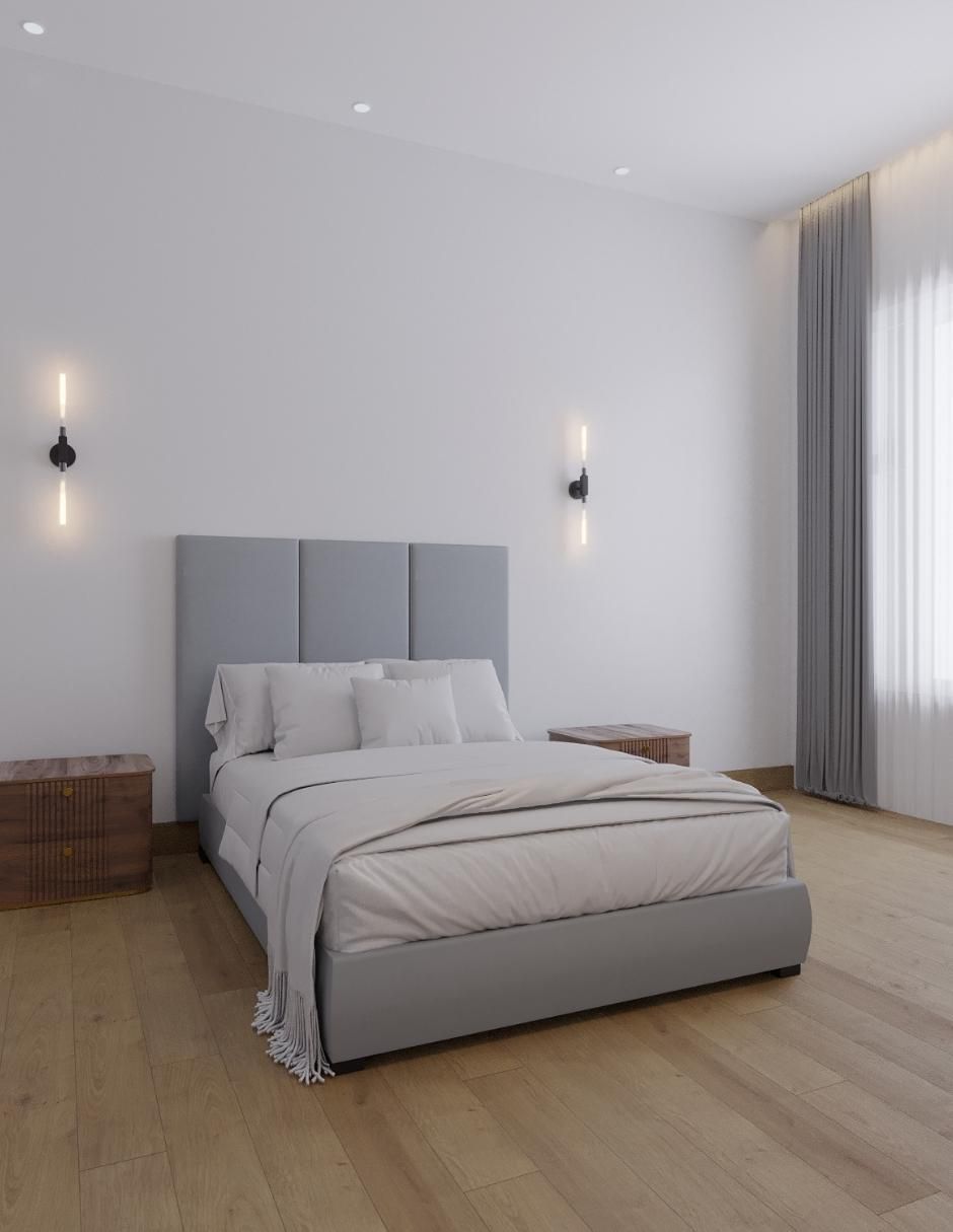 Cama Modern Luxury Wall Furniture Paneling de tela