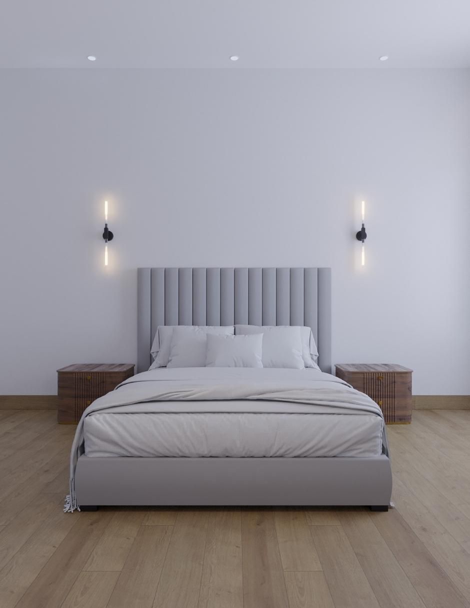 Cama Modern Luxury Wall Furniture Paneling de tela