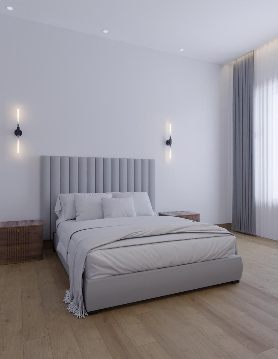 Cama Modern Luxury Wall Furniture Paneling de tela