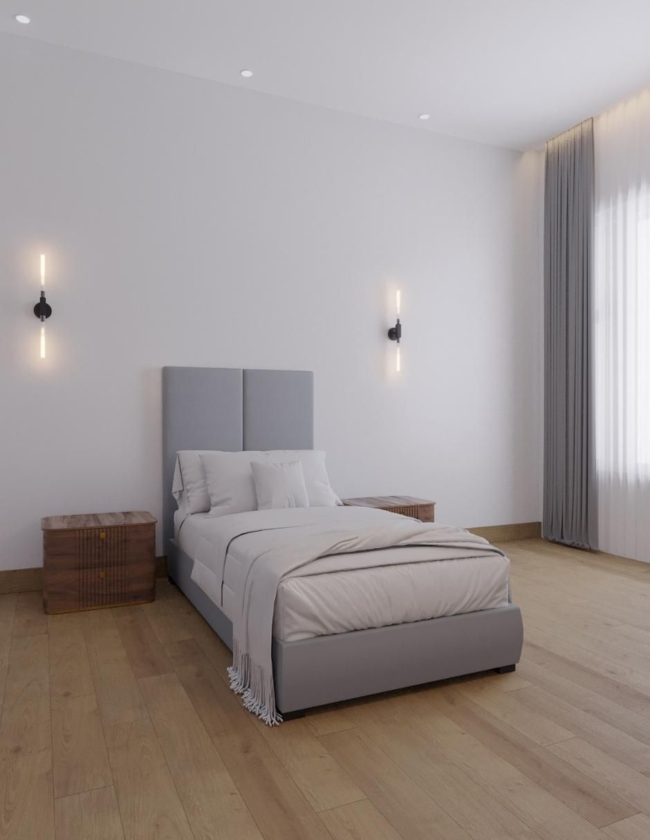 Cama Modern Luxury velvet Bed con patrones en cabecera de 52 centimetros de tela 3