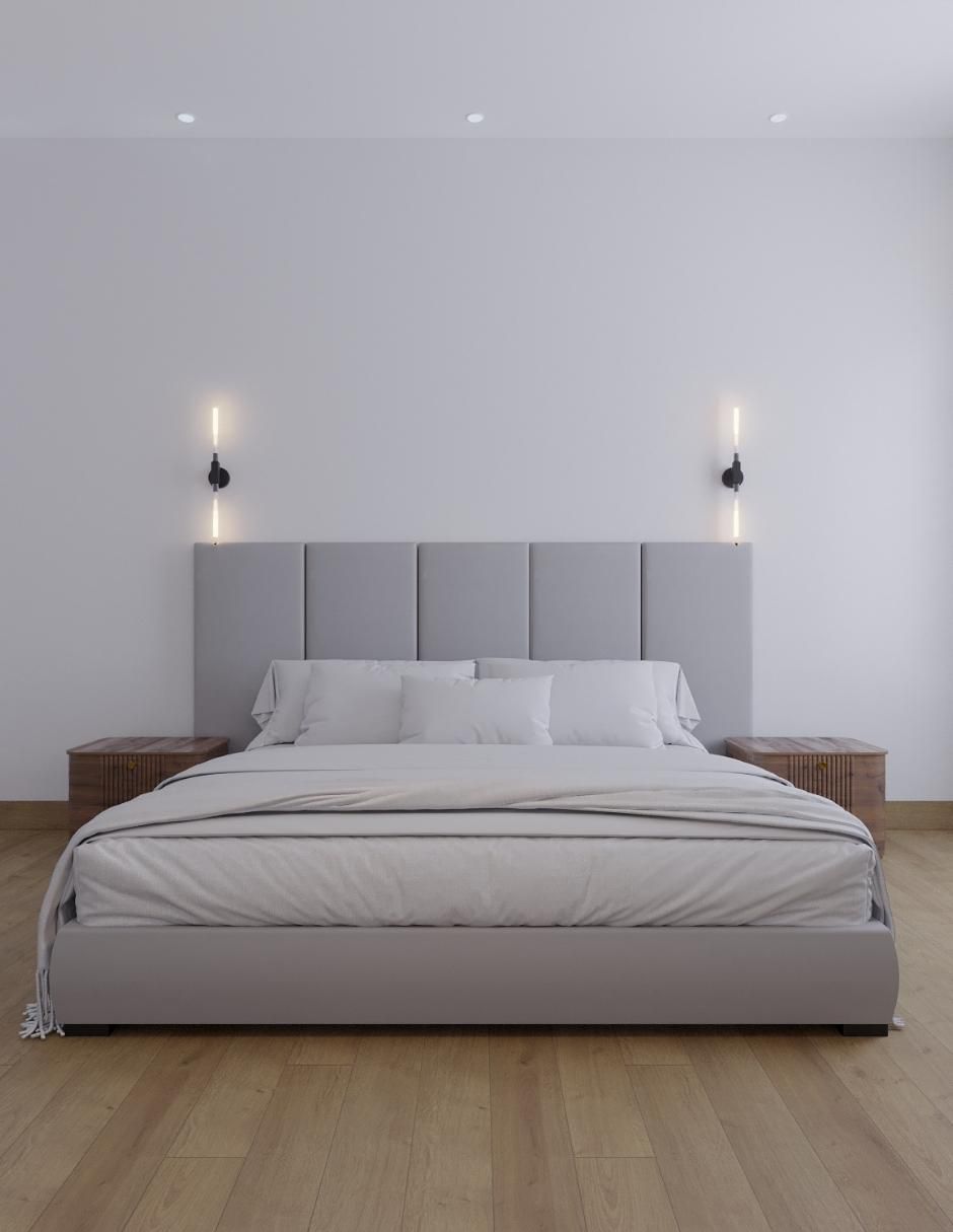 Cama Modern Luxury Wall Furniture Paneling de tela
