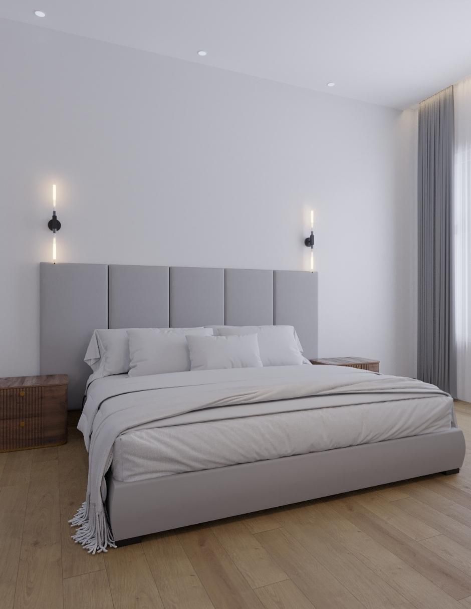 Cama Modern Luxury Wall Furniture Paneling de tela