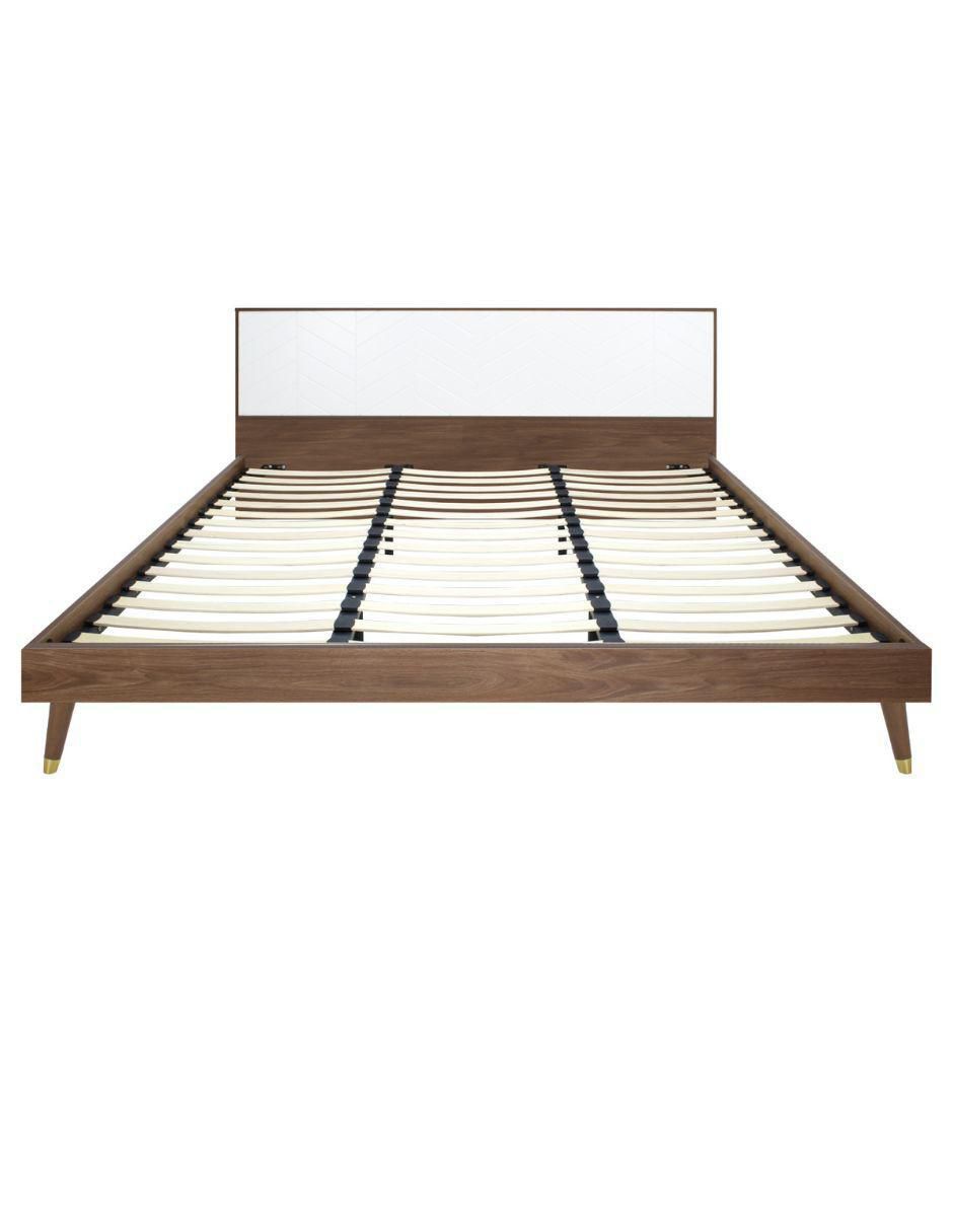 Cama Teramo Nogal de madera queen size 2