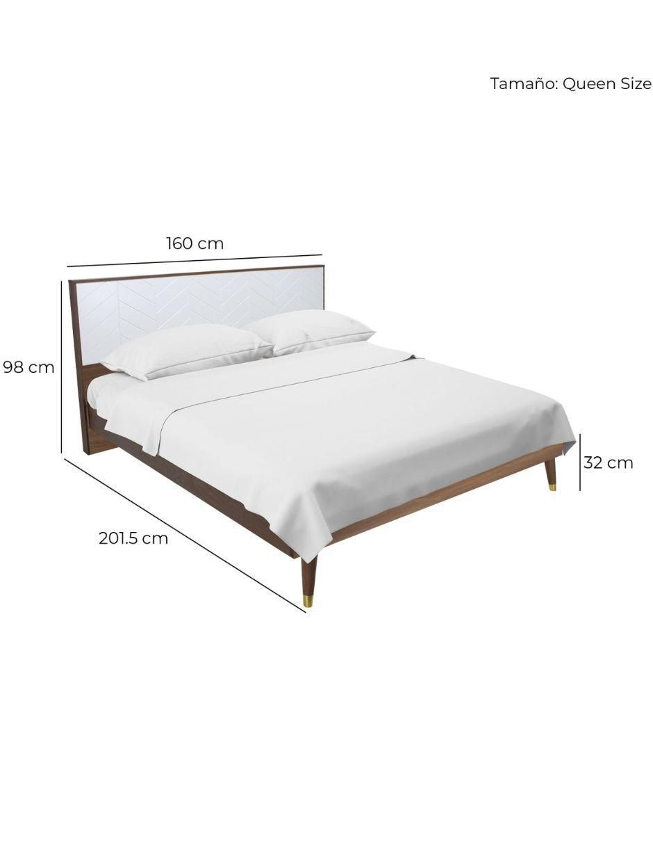 Cama Teramo Nogal de madera queen size 9