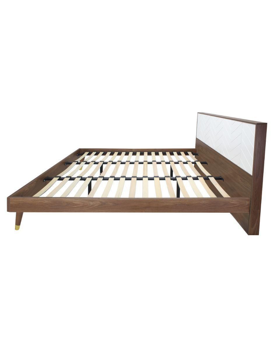 Cama Teramo Nogal de madera queen size 3