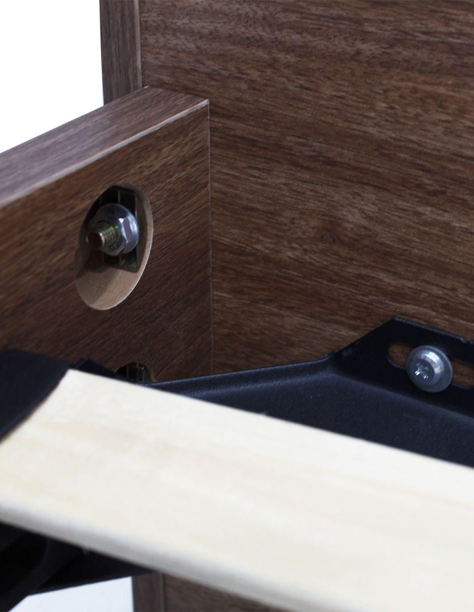 Cama Teramo Nogal de madera queen size 4