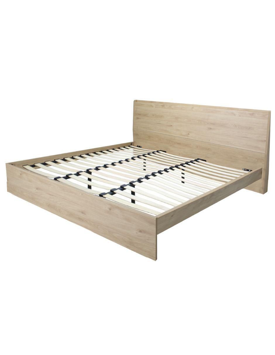 Cama Marsala Encino de madera queen size 1