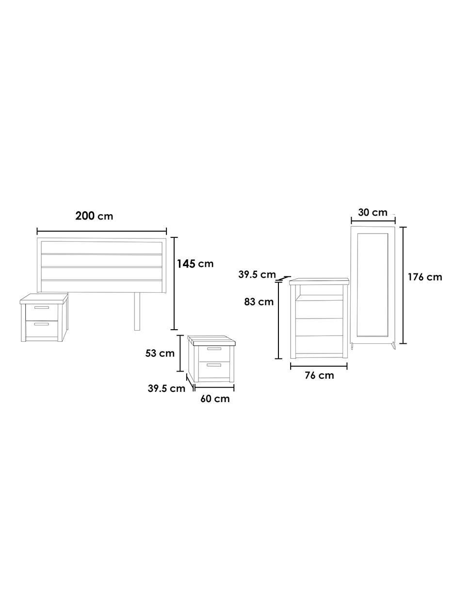 Set Recámara Toto de MDF 9