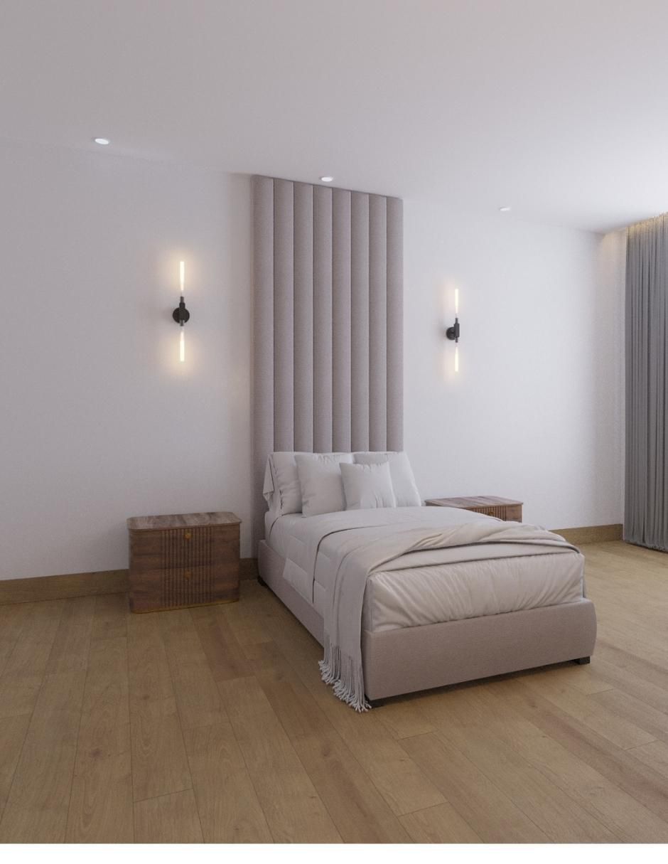 Cama modern luxury 240 con patrones de 13 cm wall furniture paneling "de" tela ind
