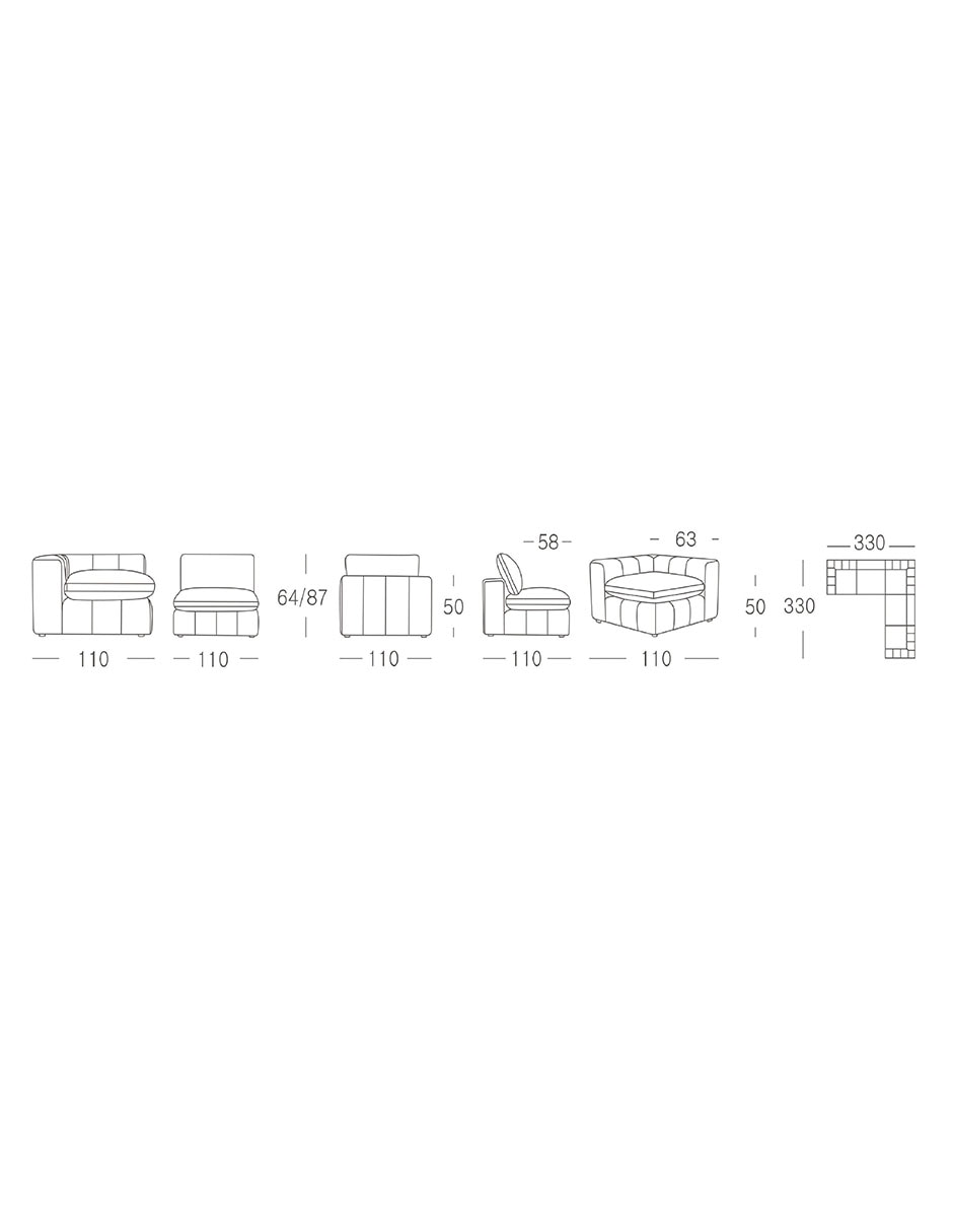 SALA MODULAR BRENT *CE TELA, BEIGE