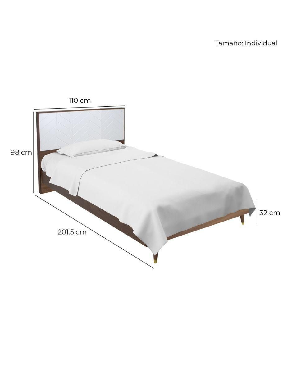 Cama Teramo Nogal de madera individual 7