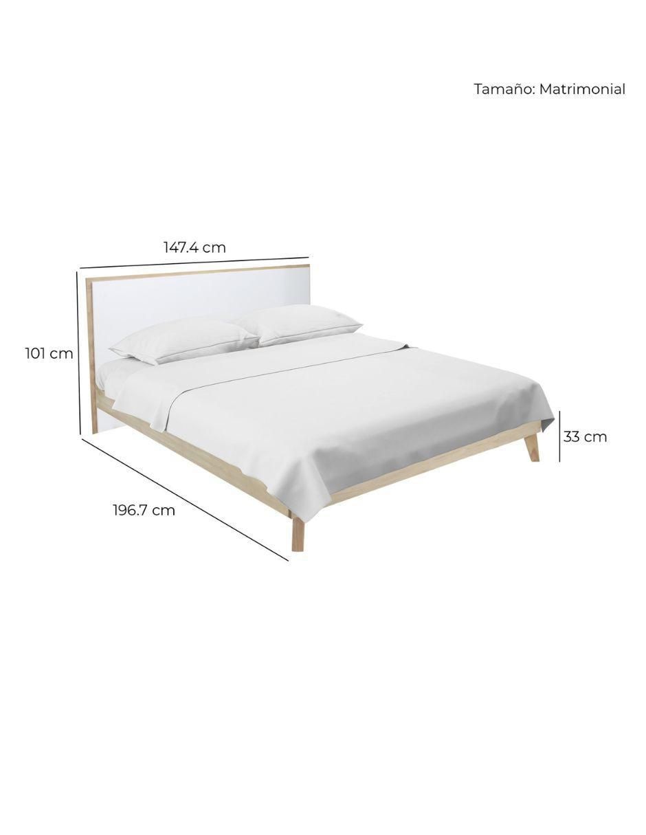 Cama Castella Encino de madera matrimonial 7