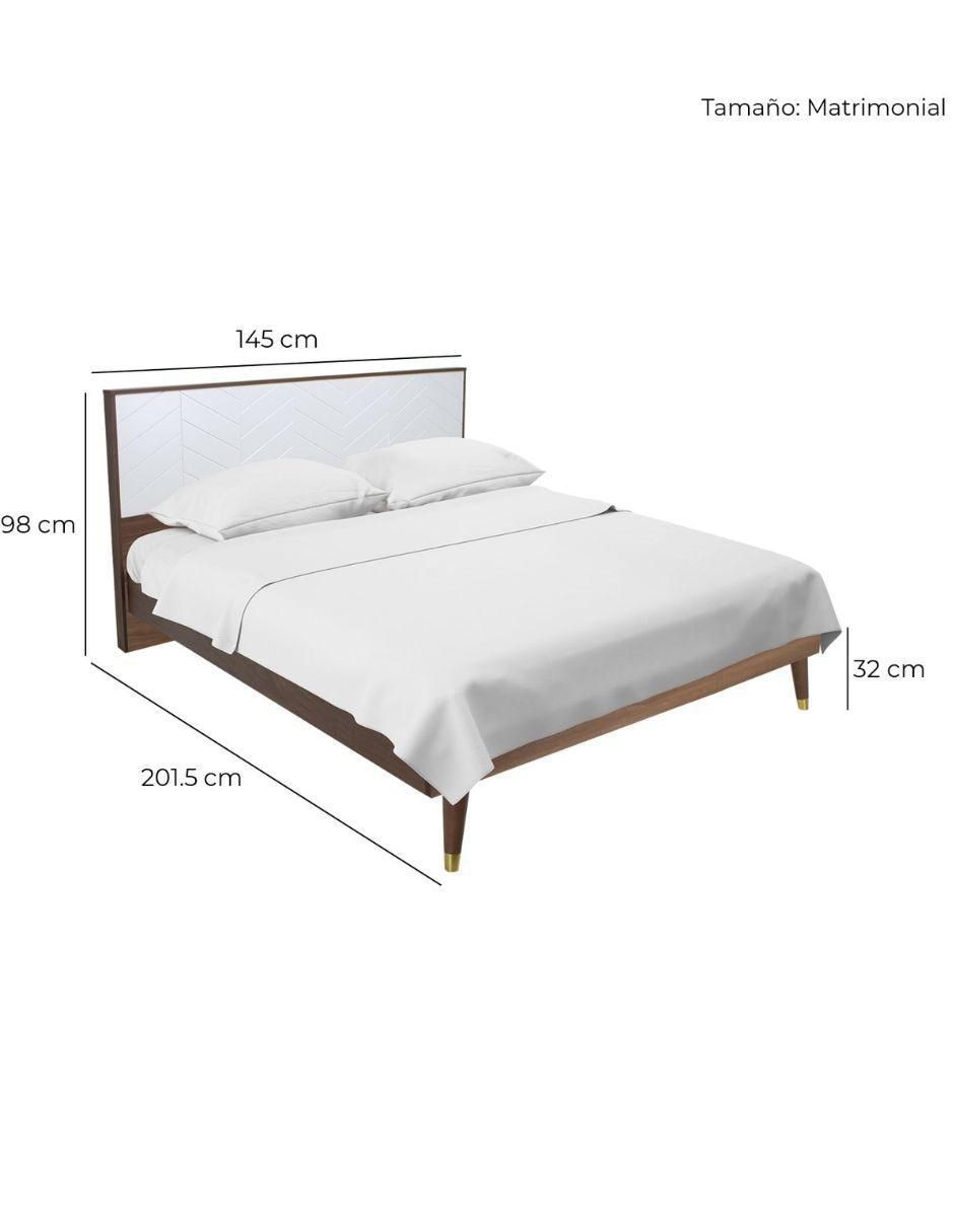 Cama Teramo Nogal de madera matrimonial