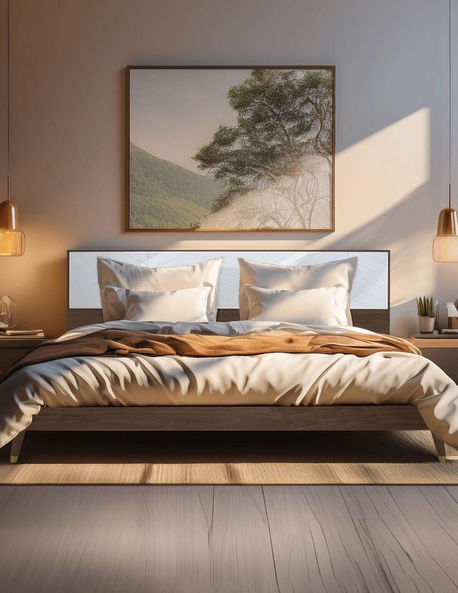 Cama Teramo Nogal de madera matrimonial 7