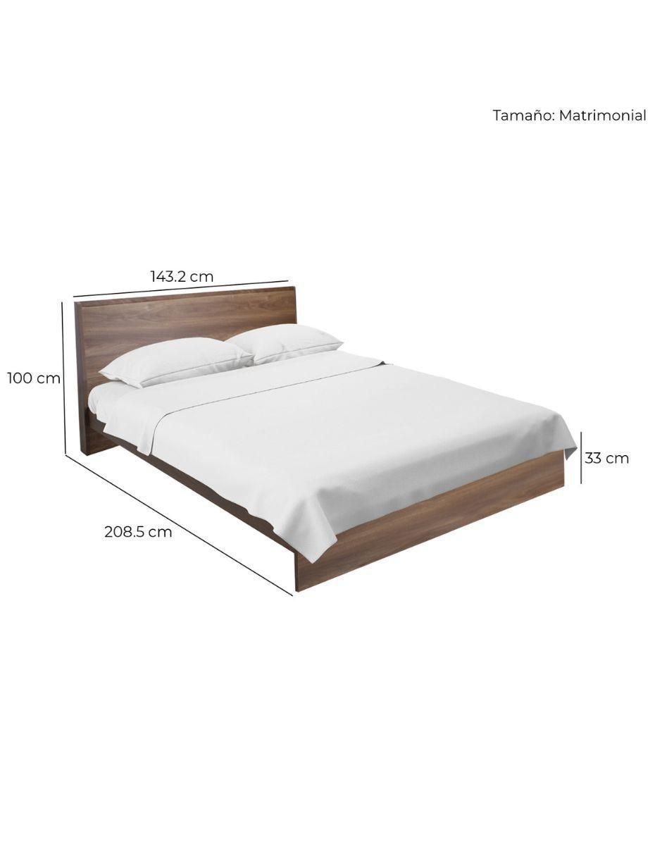 Cama Marsala Nogal de madera matrimonial 7