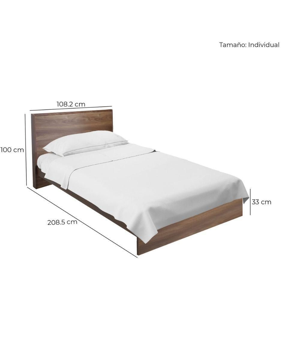 Cama Marsala Nogal de madera individual 7