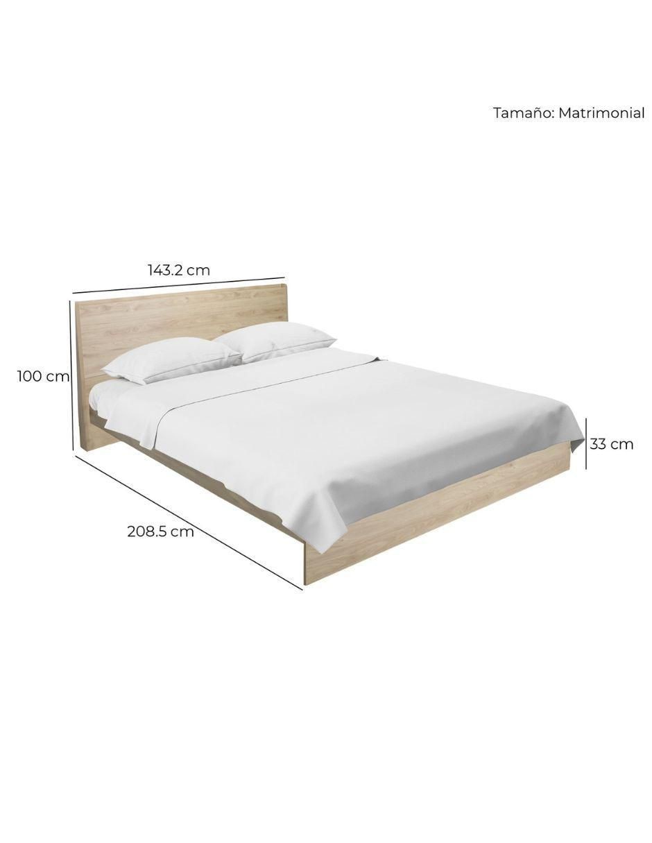 Cama Marsala Encino de madera matrimonial 7