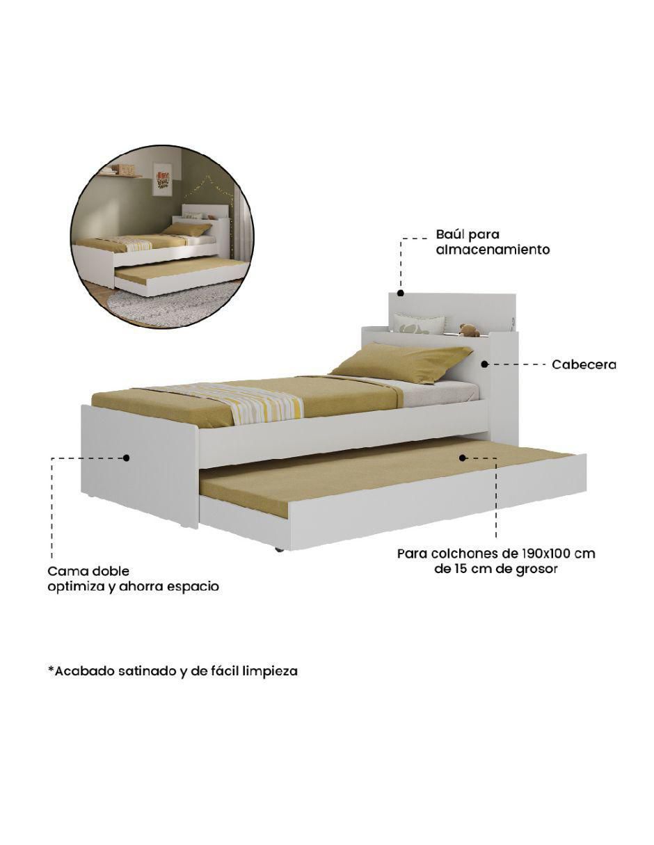 Cama doble Bicama de madera individual 4
