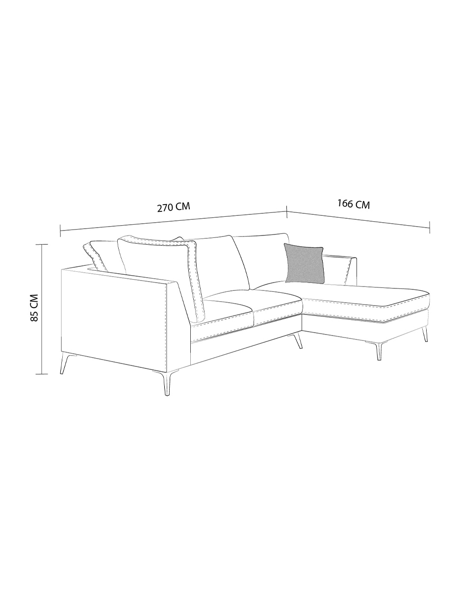 SALA MODULAR M, IZQUIERDO, GRIS OXFORD