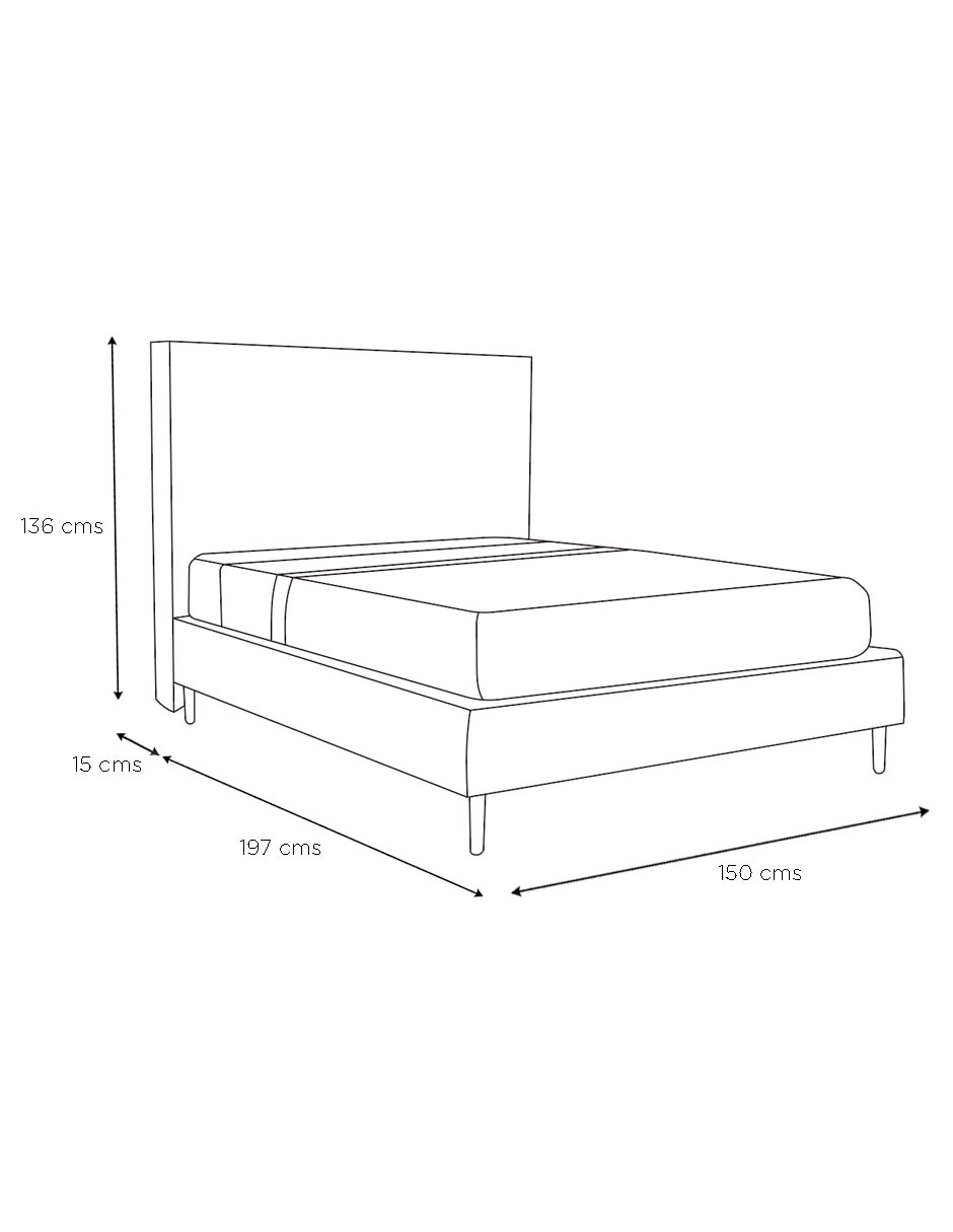Cama Kilyan de madera y tela mat 7
