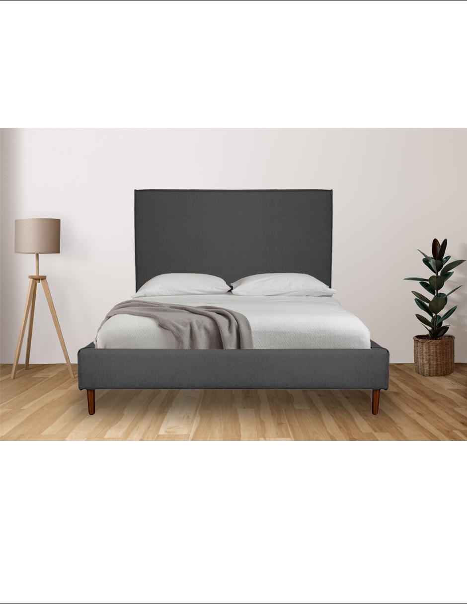 Cama Kilyan de madera y tela individual 4