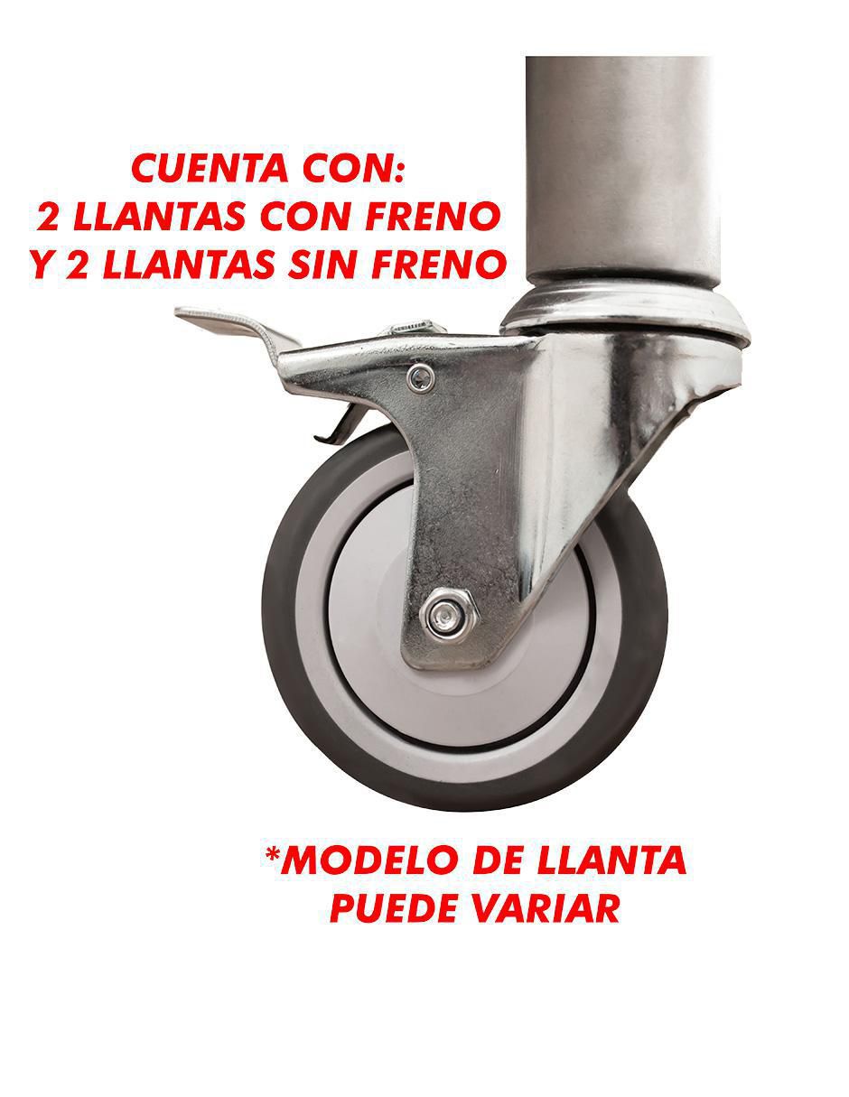 Carro de servicio áreas múltiples acero inoxidable 9
