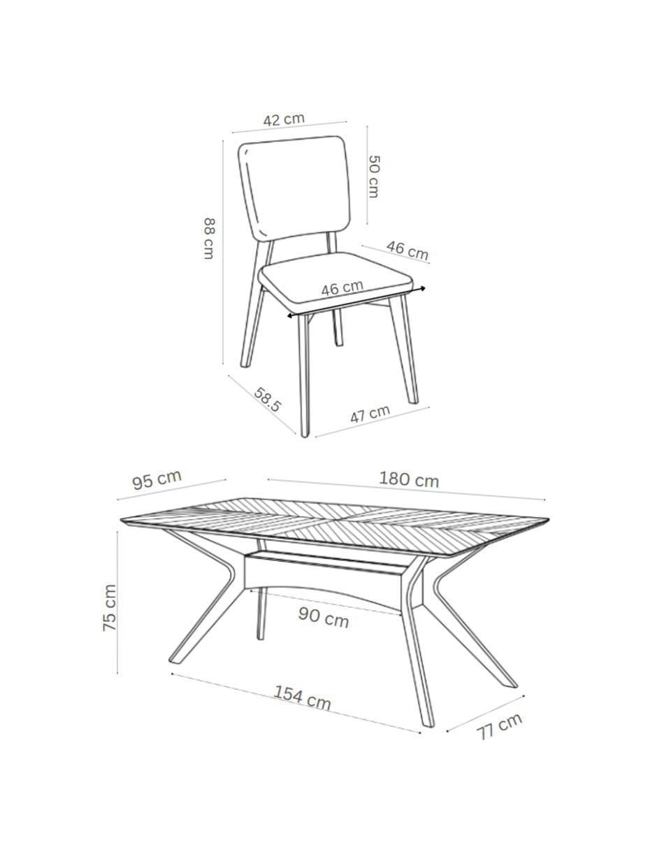 "comedor" aspen midtown concept "para" 6 personas "de" madera