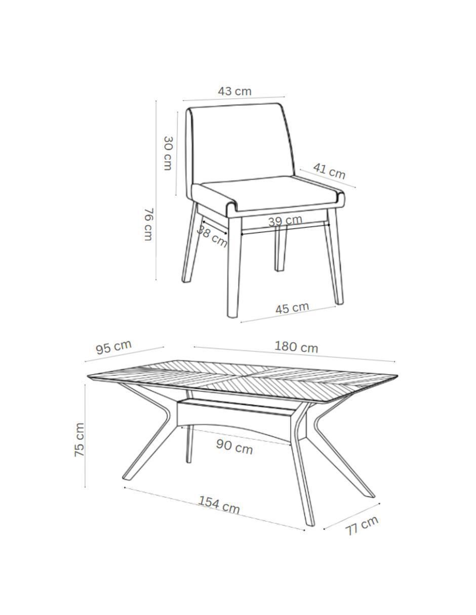 "comedor" lisboa midtown concept "para" 6 personas "de" madera