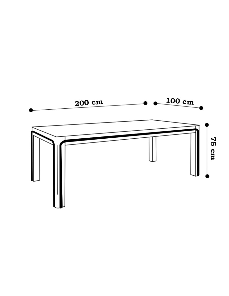 Mesa de comedor Napoli de chapa madera eucalipto 6