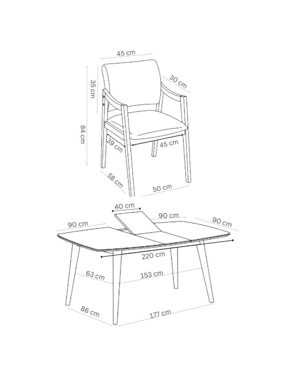 "comedor" extensible seul midtown concept "para" 6 personas "de" madera