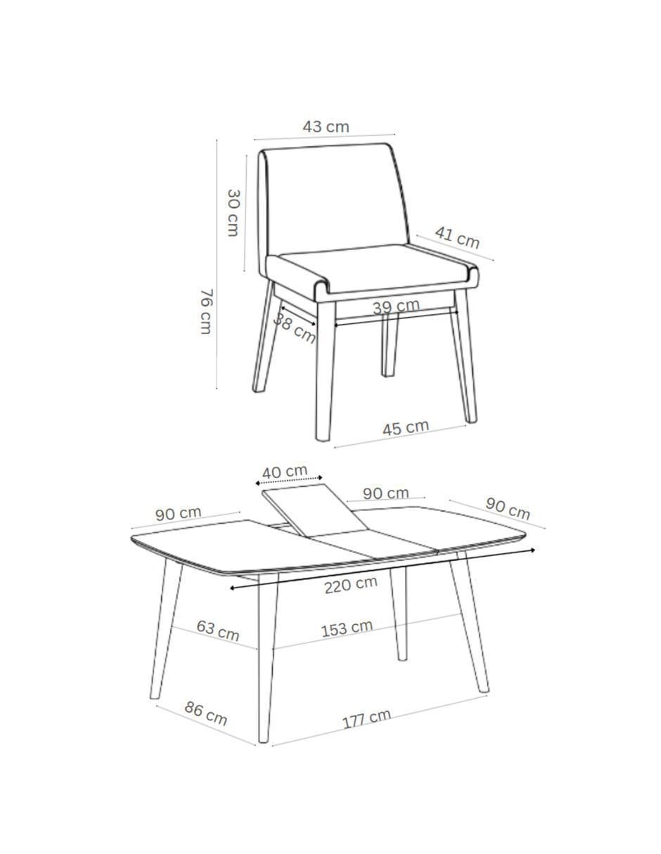 "comedor" extensible cali midtown concept "para" 6 personas "de" madera