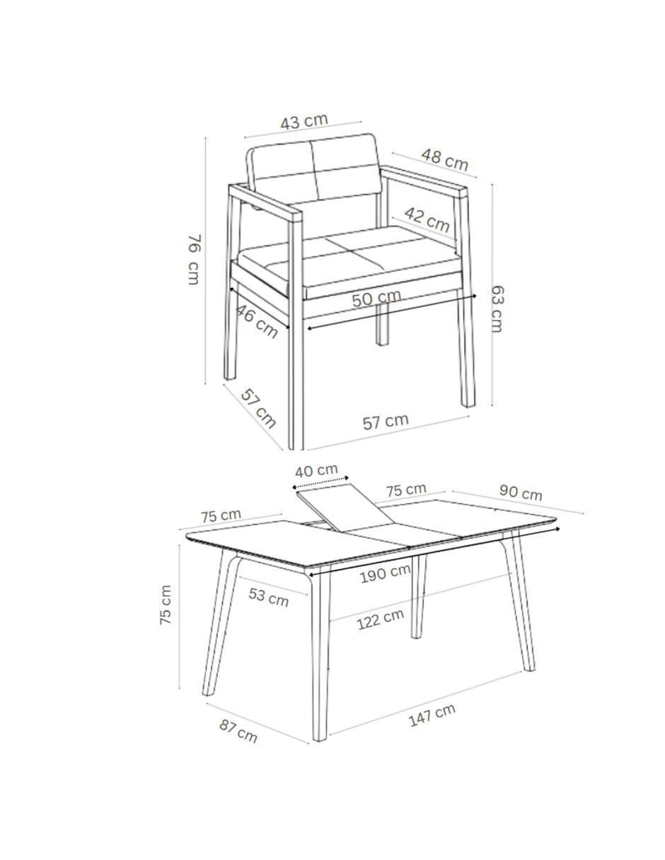 "comedor" extensible verona midtown concept "para" 6 personas "de" madera