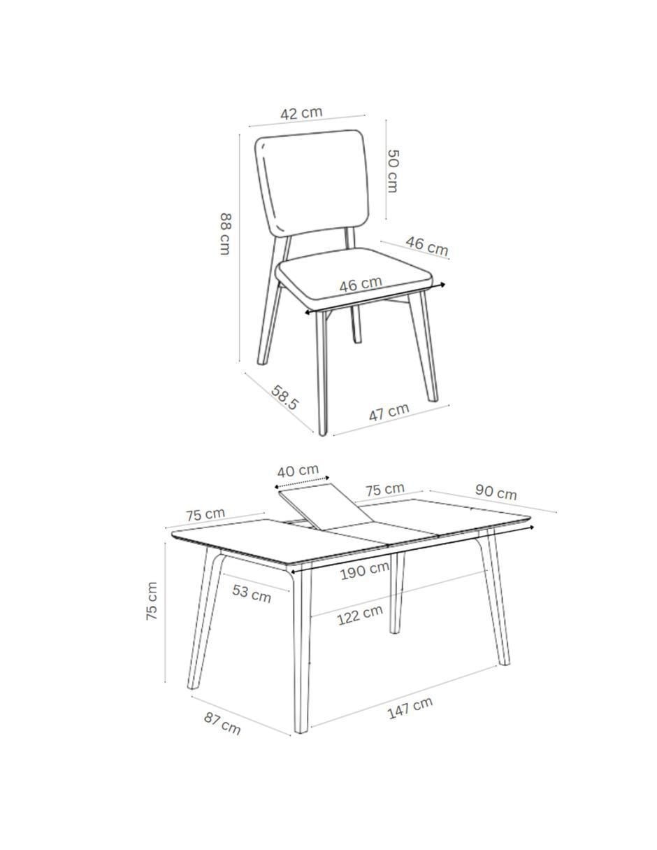"comedor" lima midtown concept "para" 6 personas "de" madera