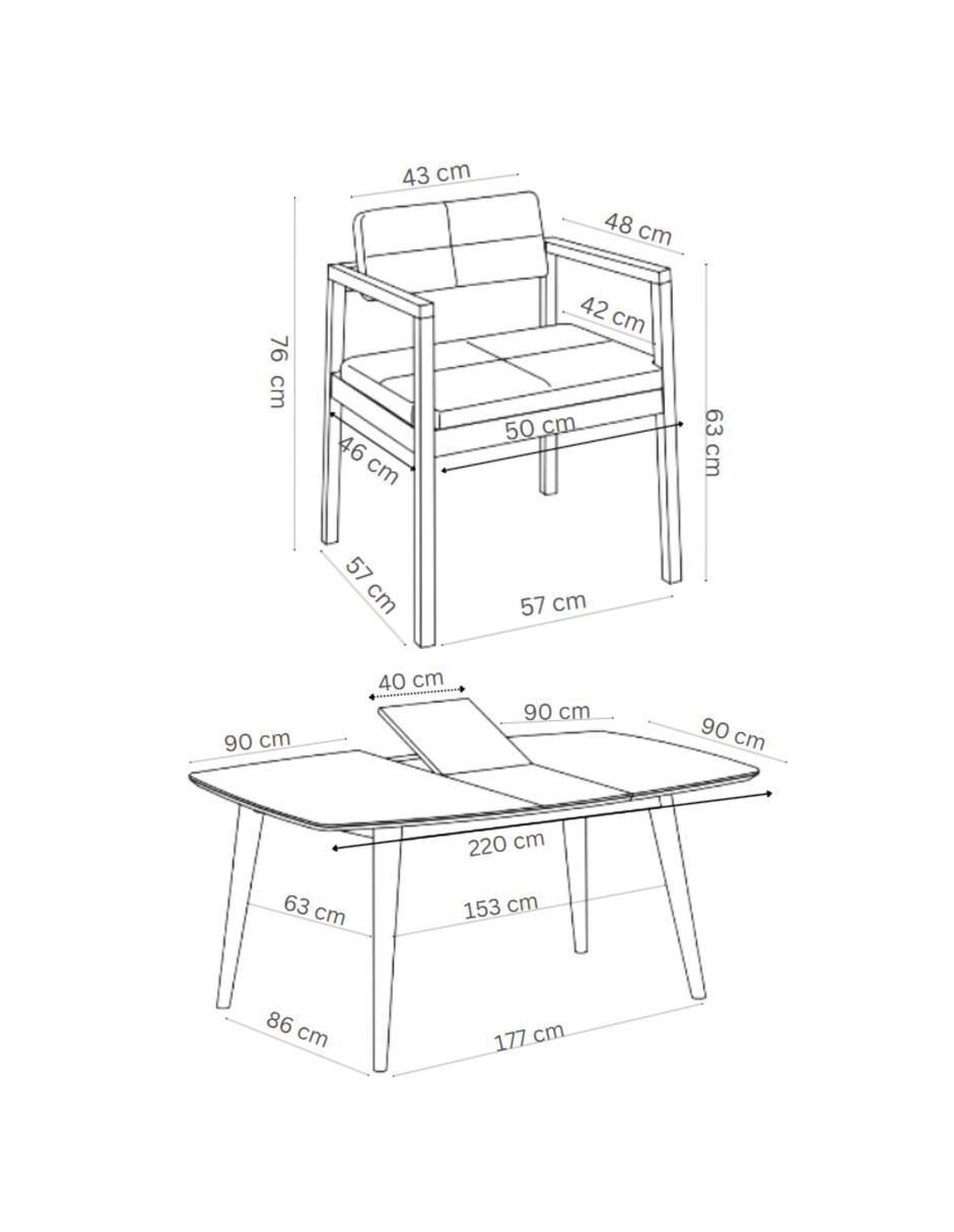 "comedor" extensible praga midtown concept "para" 6 personas "de" madera